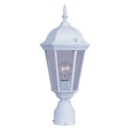 Maxim One Light White Clear Glass Post Light 1001WT